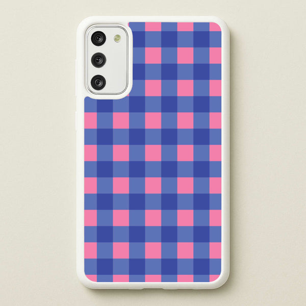 Pink And Blue Checkered Pattern  - Summer Phone Case for Galaxy S20