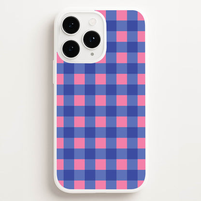 Pink And Blue Checkered Pattern  - Summer Phone Case for iPhone 11 Pro Max