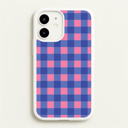 Pink And Blue Checkered Pattern  - Summer Phone Case for iPhone 12 Mini