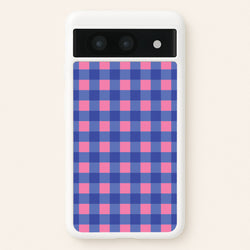 Pink And Blue Checkered Pattern  - Summer Phone Case for Google Pixel 8a