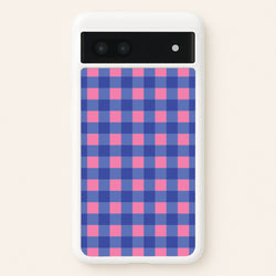 Pink And Blue Checkered Pattern  - Summer Phone Case for Google Pixel 6a