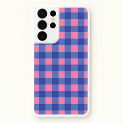 Pink And Blue Checkered Pattern  - Summer Phone Case for Galaxy S21 Ultra