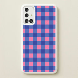Pink And Blue Checkered Pattern  - Summer Phone Case for Galaxy A71