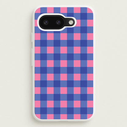 Pink And Blue Checkered Pattern  - Summer Phone Case for Google Pixel 9a
