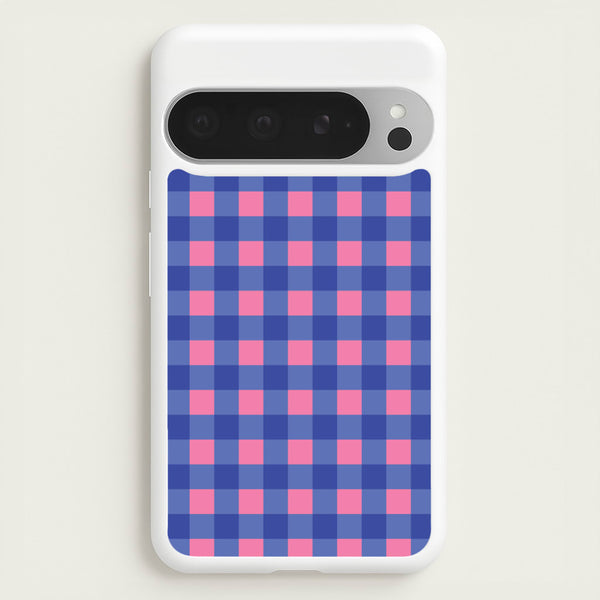 Pink And Blue Checkered Pattern  - Summer Phone Case for Google Pixel 9 Pro XL