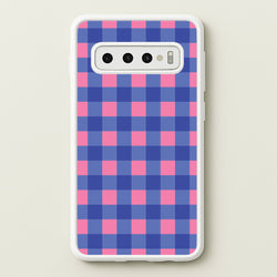 Pink And Blue Checkered Pattern  - Summer Phone Case for Galaxy S10 Plus