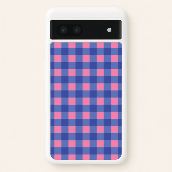 Pink And Blue Checkered Pattern  - Summer Phone Case for Google Pixel 7a