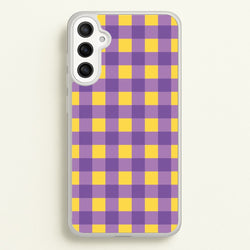 Purple And Yellow Checkered Pattern  - Summer Phone Case for Galaxy A36