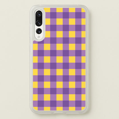 Purple And Yellow Checkered Pattern  - Summer Phone Case for Huawei P20 Pro