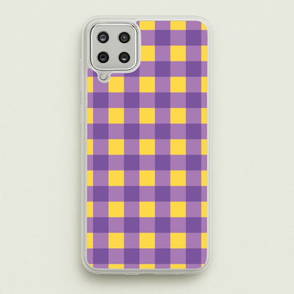 Purple And Yellow Checkered Pattern  - Summer Phone Case for Galaxy A12