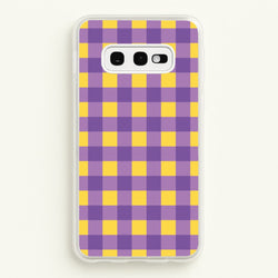 Purple And Yellow Checkered Pattern  - Summer Phone Case for Galaxy S10e