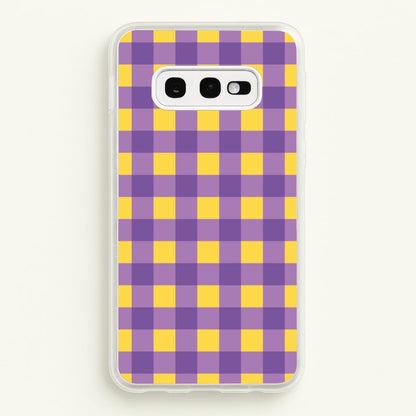 Purple And Yellow Checkered Pattern  - Summer Phone Case for Galaxy S10e
