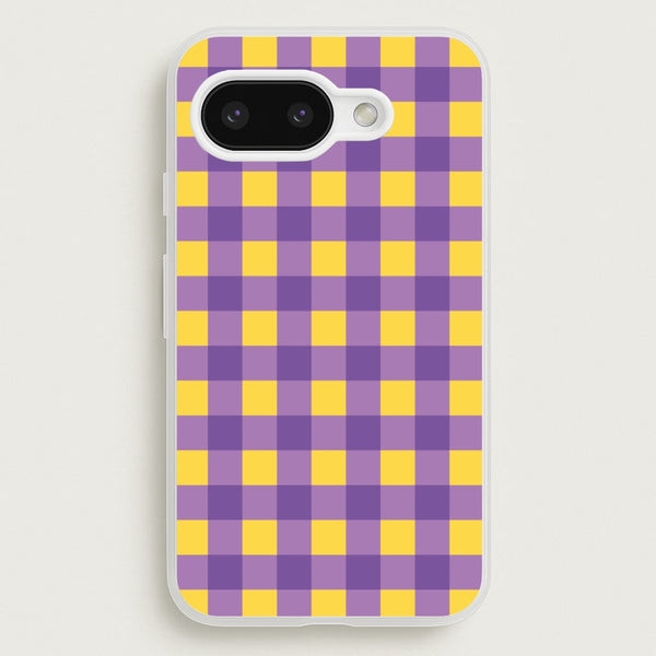 Purple And Yellow Checkered Pattern  - Summer Phone Case for Google Pixel 9a