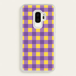 Purple And Yellow Checkered Pattern  - Summer Phone Case for Galaxy S9 Plus