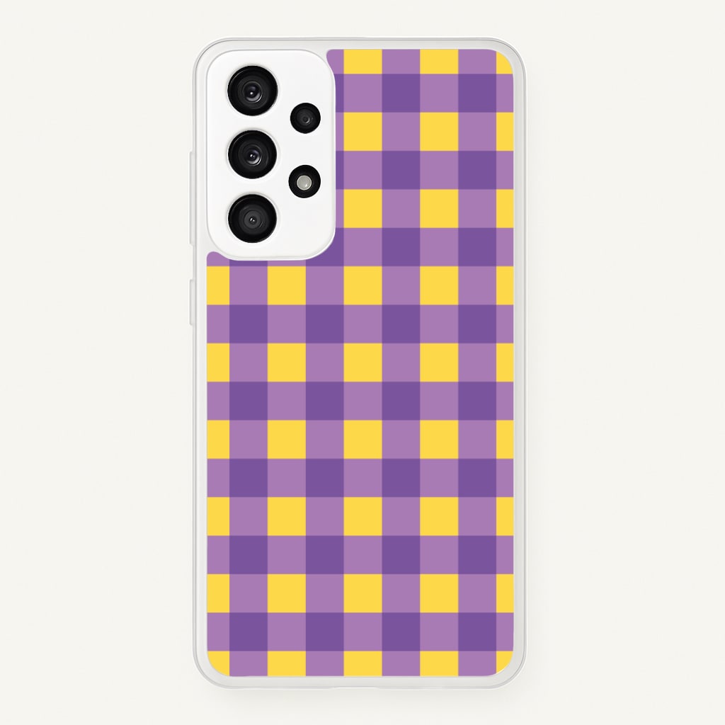 Purple And Yellow Checkered Pattern  - Summer Phone Case for Galaxy A53