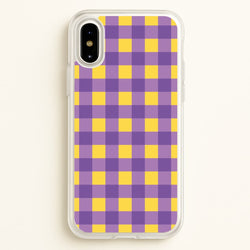 Purple And Yellow Checkered Pattern  - Summer Phone Case for iPhone X / XS