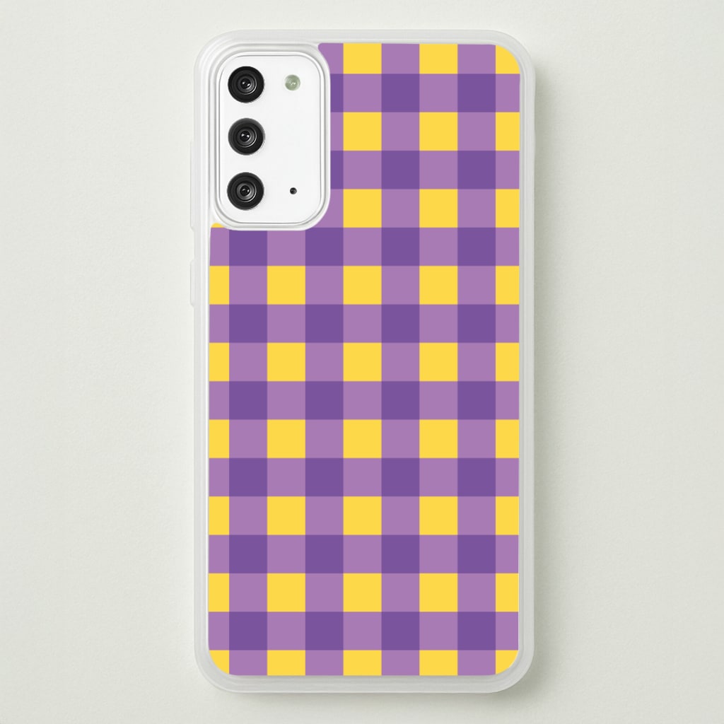 Purple And Yellow Checkered Pattern  - Summer Phone Case for Galaxy Note 20