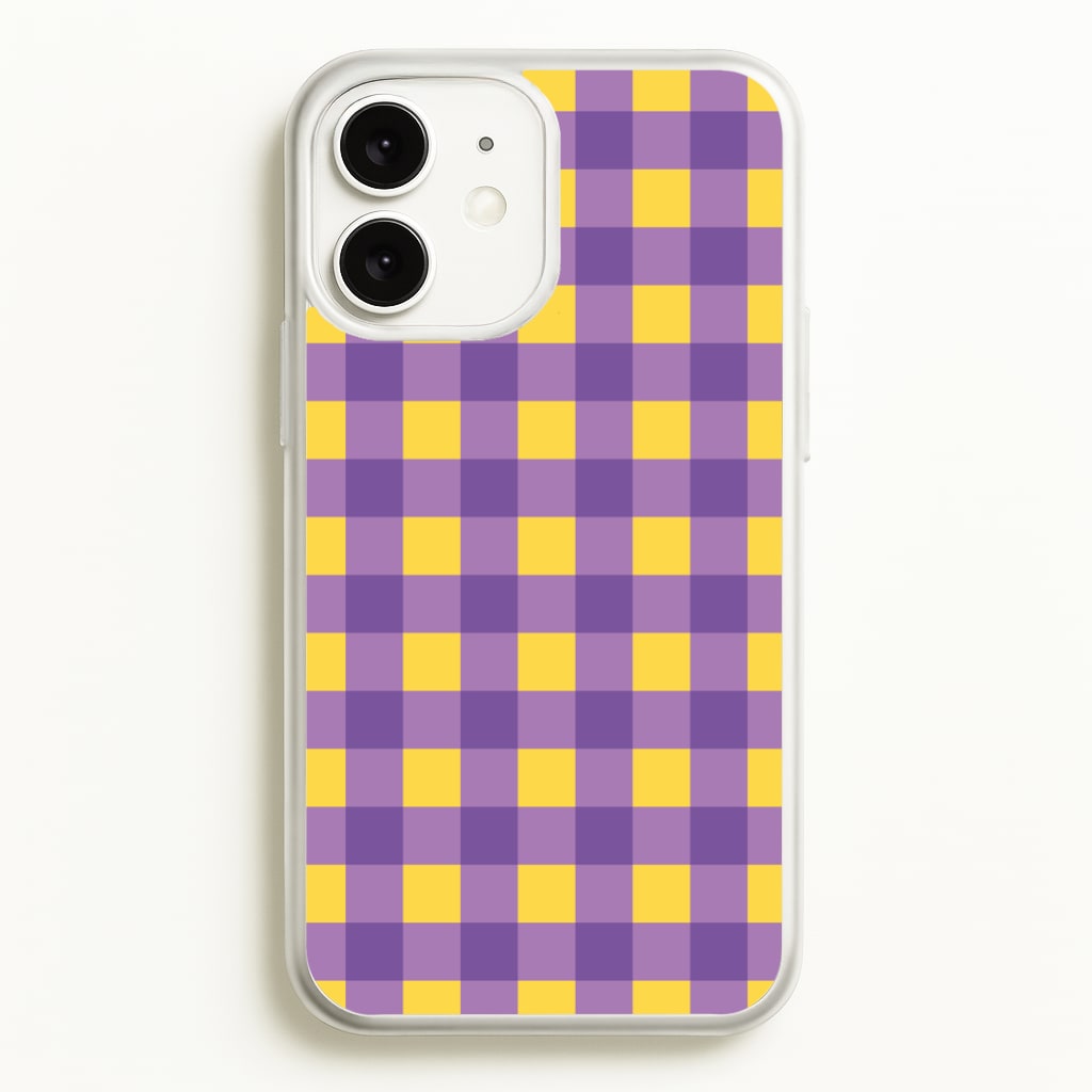Purple And Yellow Checkered Pattern  - Summer Phone Case for iPhone 11
