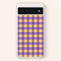 Purple And Yellow Checkered Pattern  - Summer Phone Case for Google Pixel 6a