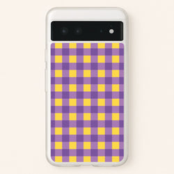 Purple And Yellow Checkered Pattern  - Summer Phone Case for Google Pixel 6
