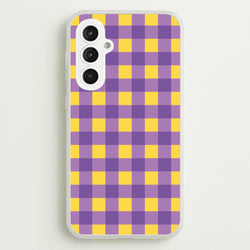Purple And Yellow Checkered Pattern  - Summer Phone Case for Galaxy S23FE