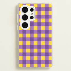 Purple And Yellow Checkered Pattern  - Summer Phone Case for Galaxy S25 Ultra