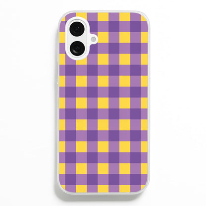 Purple And Yellow Checkered Pattern Phone Case