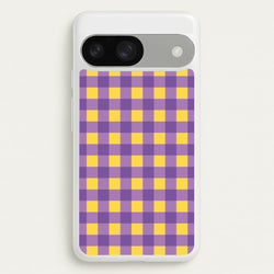 Purple And Yellow Checkered Pattern  - Summer Phone Case for Google Pixel 9 / 9 Pro