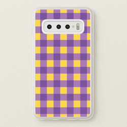 Purple And Yellow Checkered Pattern  - Summer Phone Case for Galaxy S10 Plus