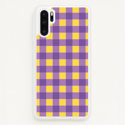 Purple And Yellow Checkered Pattern  - Summer Phone Case for Huawei P30 Pro