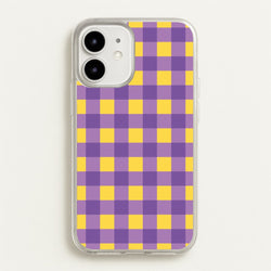 Purple And Yellow Checkered Pattern  - Summer Phone Case for iPhone 12 / 12 Pro