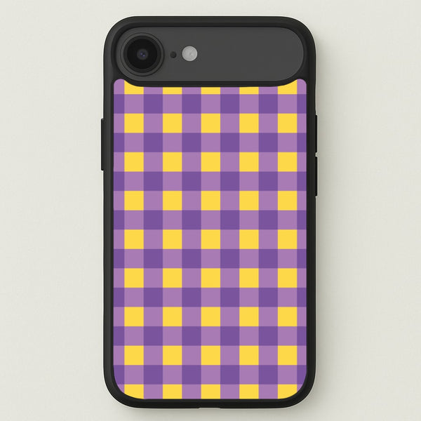 Purple And Yellow Checkered Pattern Phone Case for iPhone 17 Air