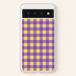 Purple And Yellow Checkered Pattern  - Summer Phone Case for Google Pixel 7 Pro