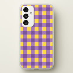 Purple And Yellow Checkered Pattern  - Summer Phone Case for Galaxy A35