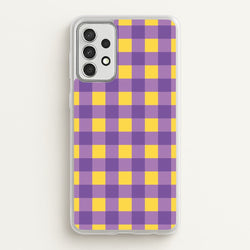Purple And Yellow Checkered Pattern  - Summer Phone Case for Galaxy A52 / A52s