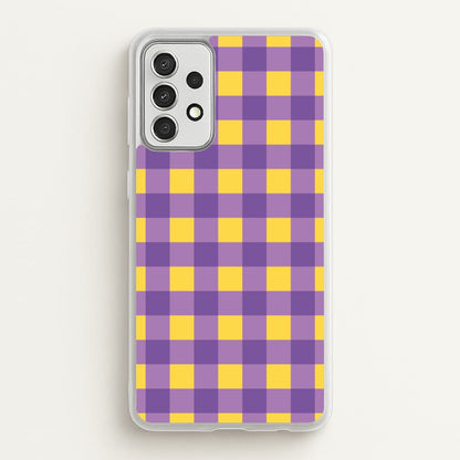 Purple And Yellow Checkered Pattern  - Summer Phone Case for Galaxy A52 / A52s