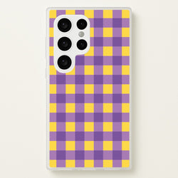 Purple And Yellow Checkered Pattern  - Summer Phone Case for Galaxy S24 Ultra