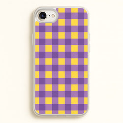 Purple And Yellow Checkered Pattern  - Summer Phone Case for iPhone 6 / 7 / 8 / SE
