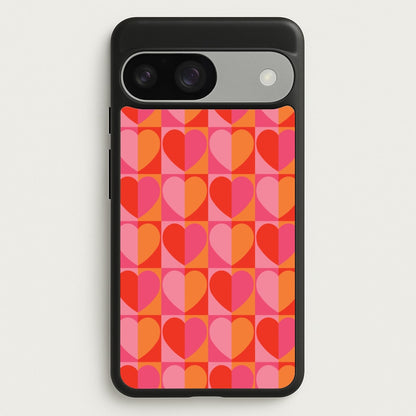 Sunset Hearts Pattern  - Summer Phone Case for Google Pixel 9 / 9 Pro
