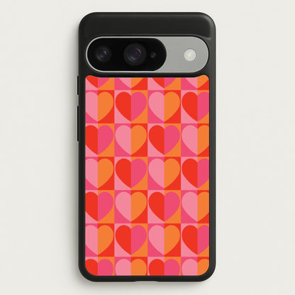 Sunset Hearts Pattern Phone Case for Google Pixel 10 / 10 Pro