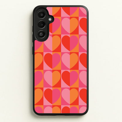 Sunset Hearts Pattern  - Summer Phone Case for Galaxy A36