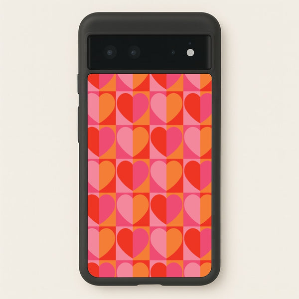 Sunset Hearts Pattern  - Summer Phone Case for Google Pixel 6
