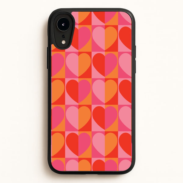Sunset Hearts Pattern  - Summer Phone Case for iPhone XR