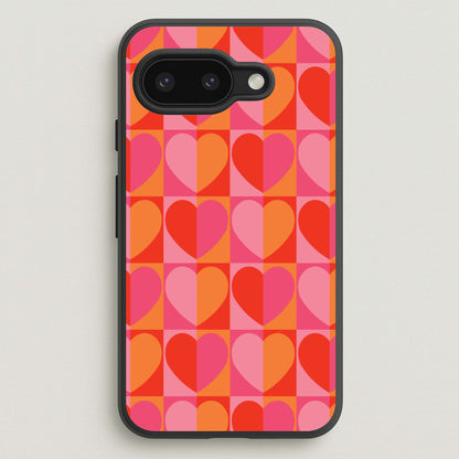 Sunset Hearts Pattern  - Summer Phone Case for Google Pixel 9a