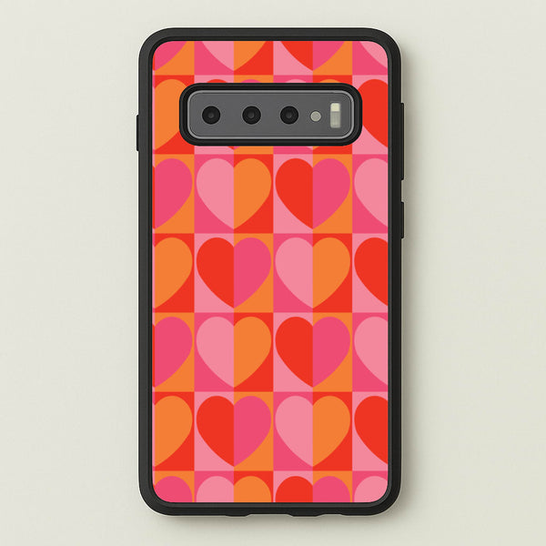 Sunset Hearts Pattern  - Summer Phone Case for Galaxy S10