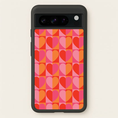 Sunset Hearts Pattern  - Summer Phone Case for Google Pixel 8 Pro