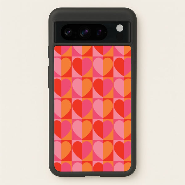 Sunset Hearts Pattern  - Summer Phone Case for Google Pixel 8 Pro