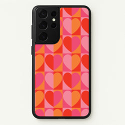 Sunset Hearts Pattern  - Summer Phone Case for Galaxy S21 Ultra