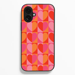 Sunset Hearts Pattern  - Summer Phone Case for iPhone 16 Plus