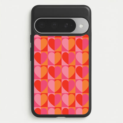 Sunset Hearts Pattern Phone Case for Google Pixel 10 Pro XL